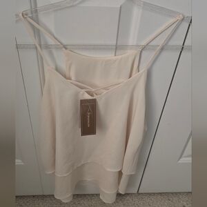 NWT Francesca's Collections Soft Cream Layered Camisole, S